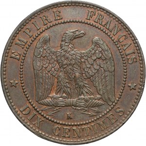 France, Napoleon III, 10 Centimes 1853 K, Bordeaux
