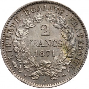 France, 2 Francs 1871 A, Paris