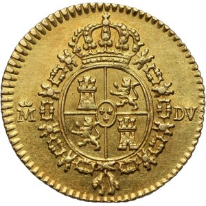 Spain, Charles III, 1/2 Escudo 1786 DV, Madrid