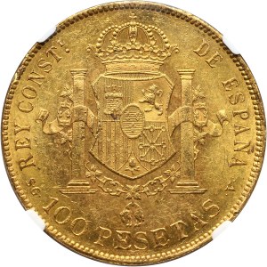 Hiszpania, Alfons XIII, 100 peset 1897 (18-97)
