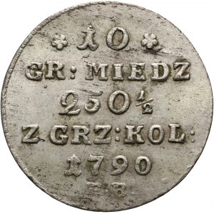 Stanisław August Poniatowski, 10 groszy miedziane 1790 EB, Warszawa