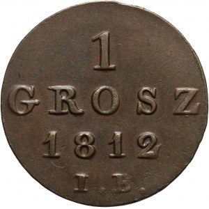 Księstwo Warszawskie, Fryderyk August I, grosz 1812 IB, Warszawa