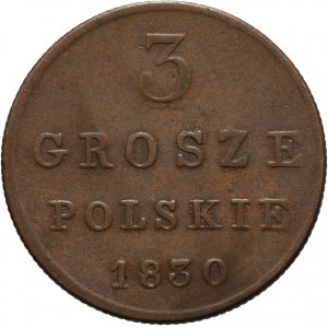 Królestwo Kongresowe, Mikołaj I, 3 grosze 1830 FH, Warszawa
