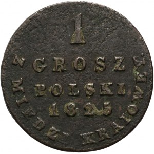 Królestwo Kongresowe, Aleksander I, grosz z miedzi krajowej 1825 IB, Warszawa