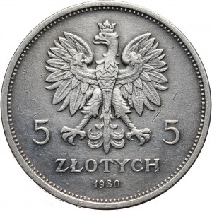 II RP, 5 złotych 1936, Warszawa, Sztandar, stempel głęboki