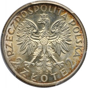 II RP, 2 złote 1933, Warszawa, głowa kobiety