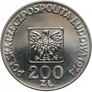 PRL, 200 złotych 1974, XXX Lat PRL, PRÓBA, srebro