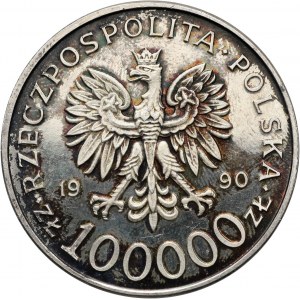 III RP, 100000 złotych 1990, Solidarność, PRÓBA, Typ D