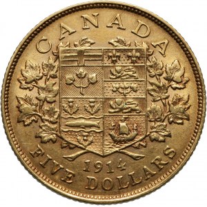 Canada, George V, 5 dollars 1914