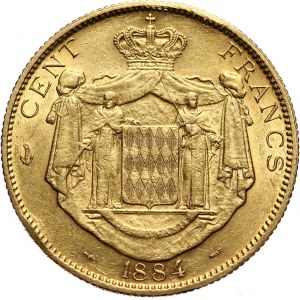 Monaco, Charles III, 100 francs 1884