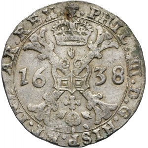 Niderlandy Hiszpańskie, Filip IV, patagon 1638, Bruksela
