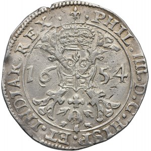 Niderlandy Hiszpańskie, Filip IV, patagon 1654, Brugia