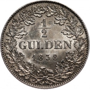 Niemcy, Nassau, Wilhelm, 1/2 guldena 1838
