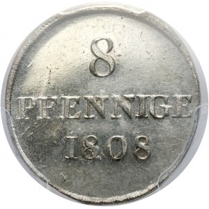 Niemcy, Saksonia, Fryderyk August I, 8 fenigów 1808 H, Drezno