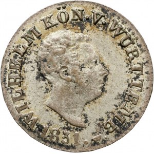 Niemcy, Wirtembergia, Wilhelm I, krajcar 1831 W, Stuttgart