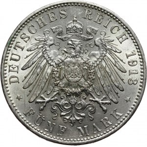 Niemcy, Bawaria, Otto, 5 marek 1913 D, Monachium