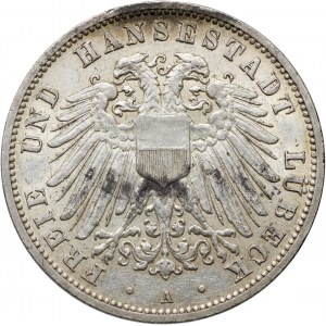 Germany, Lubeck, 3 Mark 1910 A, Berlin