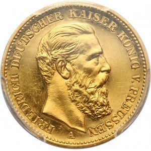 Niemcy, Prusy, Fryderyk III, 20 marek 1888 A, Berlin, stempel lustrzany