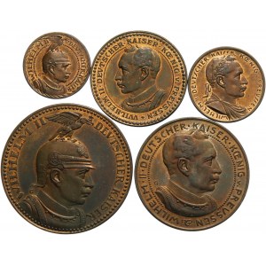 Niemcy, Prusy, Wilhelm II, zestaw monet próbnych z 1913 roku, Karl Goetz