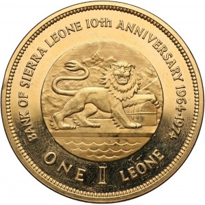 Sierra Leone, 1 Leone 1974, 10th Bank Anniversary