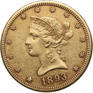 USA, 10 Dollars 1893 CC, Carson City