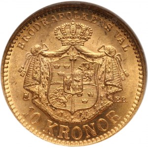 Szwecja, Oskar II, 10 koron 1901 EB