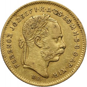Hungary, Franz Josef I, 4 Forints = 10 Francs 1880 KB, Kremnitz