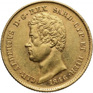Włochy, Sardynia, Karol Albert, 20 lirów 1846 P, Turyn