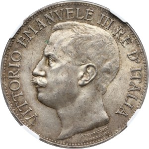 Italy, Vittorio Emanuele II, 5 Lire 1911 R, Rome