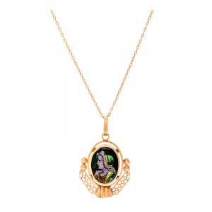 Chain pendant, France, Limoges, mid-20th century.