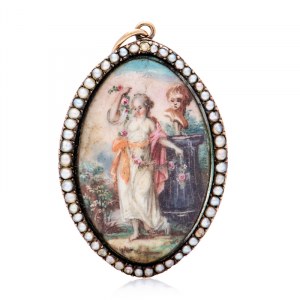 Pendant with representation of a woman, early 19th century, Georgian style