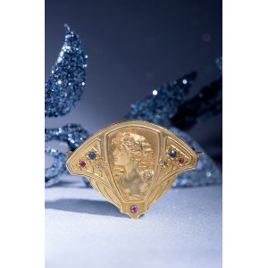 Brooch with woman motif, 19th/20th century, Art Nouveau