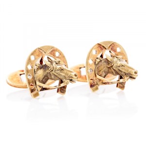 Cufflinks with horse motif, 1970s-80s.