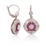 Earrings, second half of 20th century, art déco type