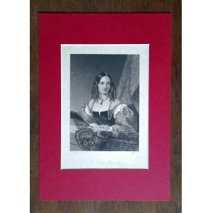 WRIGHT John (1802-1848), MOTE William (1802-1848), Portret Lady Henrietty Sykes, staloryt, XIX wiek