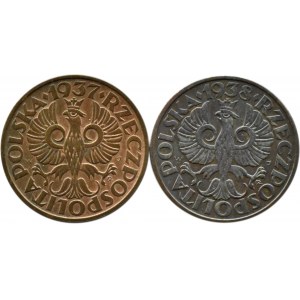 Poland, Second Republic, flight of two-penny coins 1937-1938, Warsaw