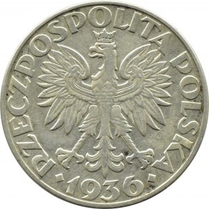 Polsko, Druhá republika, plachetnice, 5 zlotých 1936, Varšava