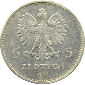 Polen, Zweite Republik, Banner, 5 Zloty 1930, Warschau, SCHÖN!