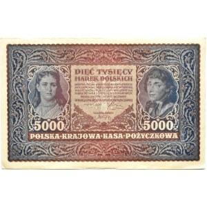 Poľsko, Druhá republika, 5000 mariek 1920, 2. séria E, Varšava
