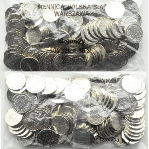 Polsko, III RP, 10 groszy 2012, dva bankovní mincovní sáčky, Varšava