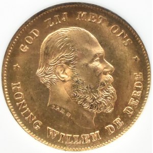 Niederlande, Willem III, 10 Gulden 1875, Utrecht, NGC MS66