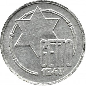 Ghetto Lodz, 5 marks 1943, aluminum, variety 1/1, certificate 011/2023
