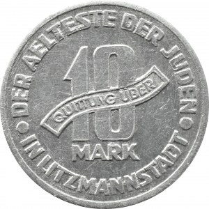 Ghetto Lodž, 10 značek 1943, hliník, odrůda 8/3, certifikát 016/2023