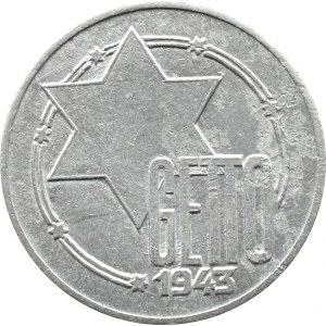 Ghetto Lodz, 10 marks 1943, aluminum, variety 2/1, certificate 020/2023