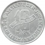 Ghetto Lodz, 10 marks 1943, aluminum, variety 2/1, certificate 020/2023