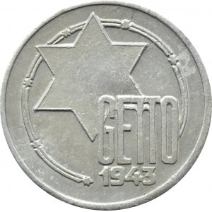 Getto Łódź, 5 marek 1943, aluminium, odm. 1/1, certyfikat 010/2023