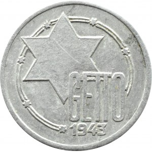 Ghetto Lodz, 10 marks 1943, aluminum, variety 10/5, certificate 023/2023