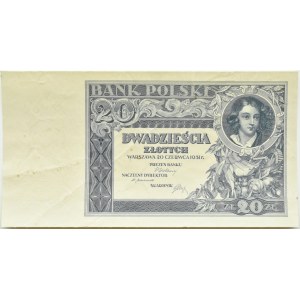 Polen, Zweite Republik Polen, 20 Zloty 1931, keine Serie, einseitiger Druck, Warschau