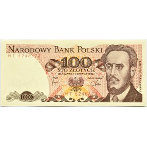 Polen, PRL, L. Waryński, 100 Zloty 1982, Serie HT, Warschau, UNC