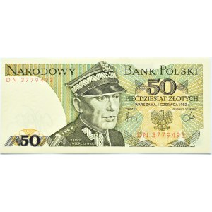 Poland, PRL, Gen. K. Świerczewski, 50 zloty 1982, DN series, Warsaw, UNC